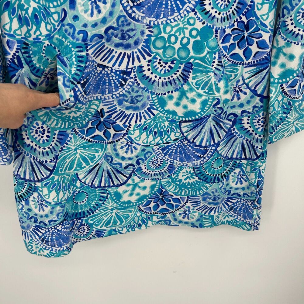 LILLY PULITZER Captain Popover Turquoise Blue Long Sleeve Mini Dress Size Medium - Picture 6 of 9